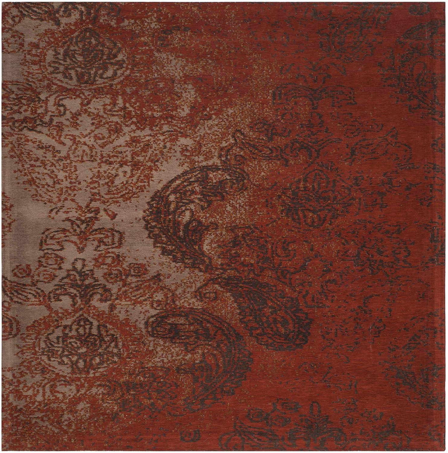 Classic Vintage CLV222 Power Loomed Area Rug - Rust/Brown - 6'x6' - Safavieh.