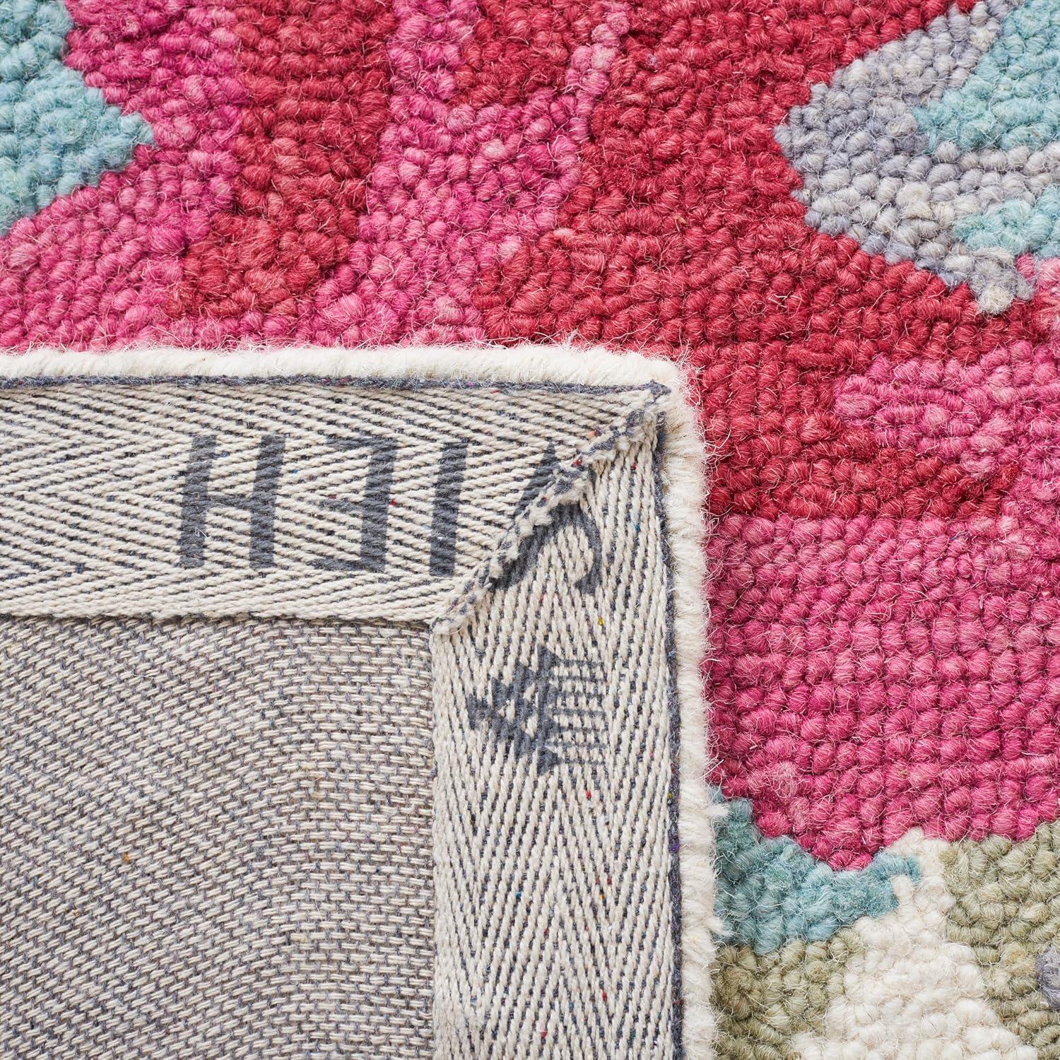 SAFAVIEH Jardin Jamaar Floral Wool Area Rug, Ivory/Pink, 8' x 10'