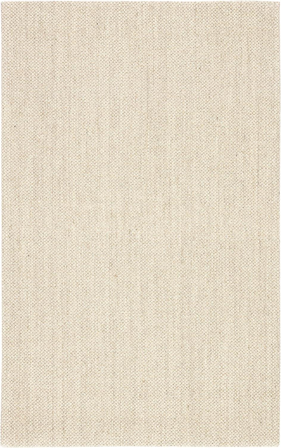 Ivory Wool Flat Woven Reversible 5'x8' Area Rug