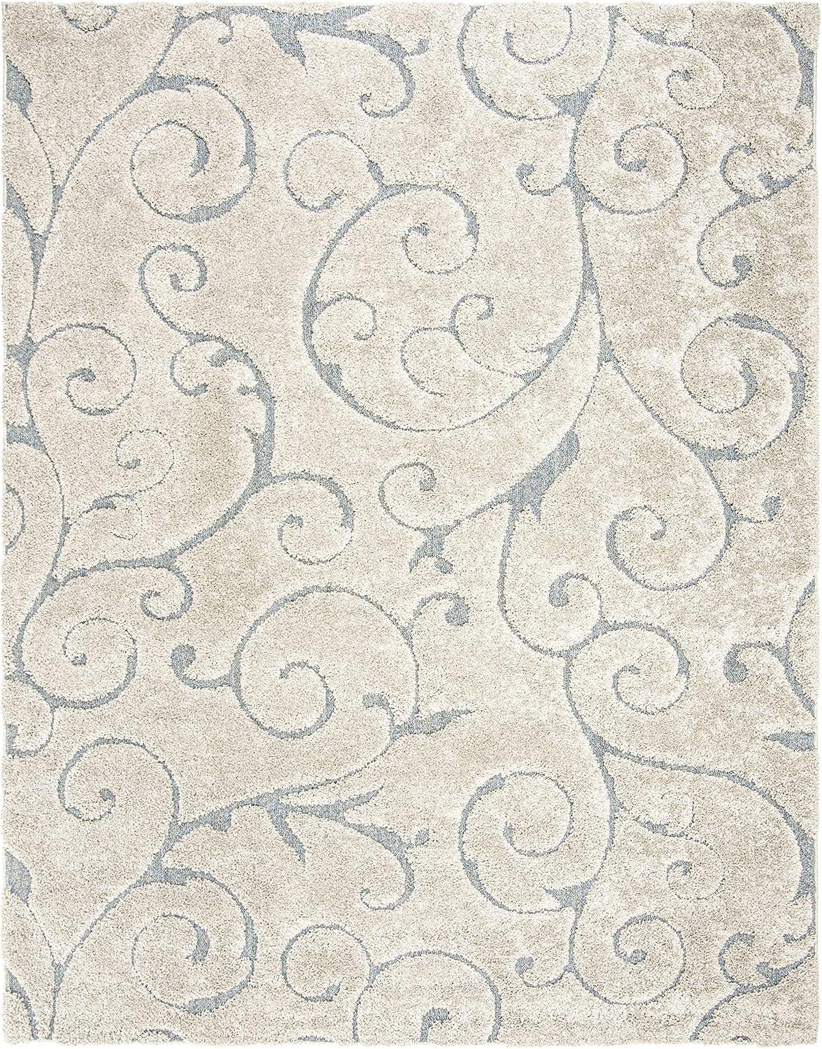 Florida Shag SG455 Power Loomed Area Rug - Beige/Blue Grey - 8'x10' - Safavieh.