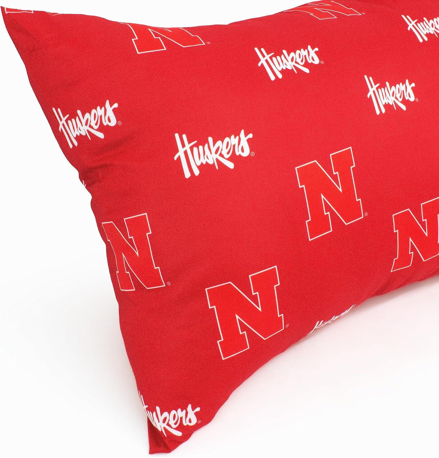 Nebraska Cornhuskers Red Cotton Polyester Body Pillowcase