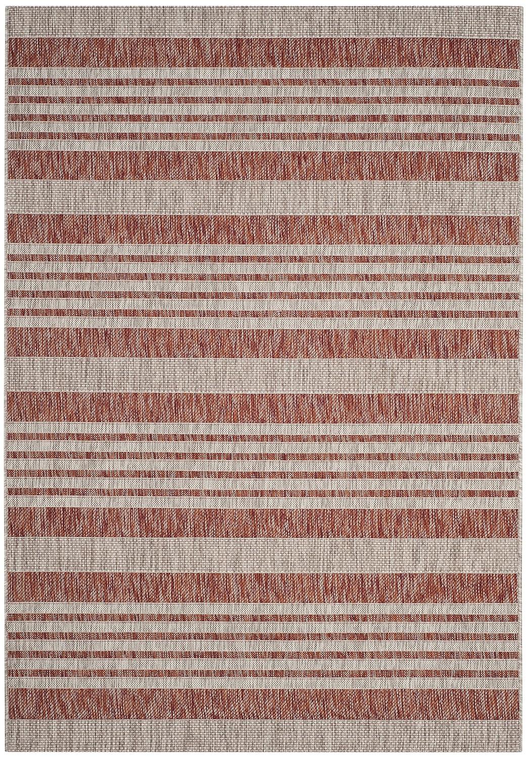 Courtyard CY8062 Power Loomed Indoor and Outdoor Area Rug - Red/Beige - 6'7"x9'6" - Safavieh