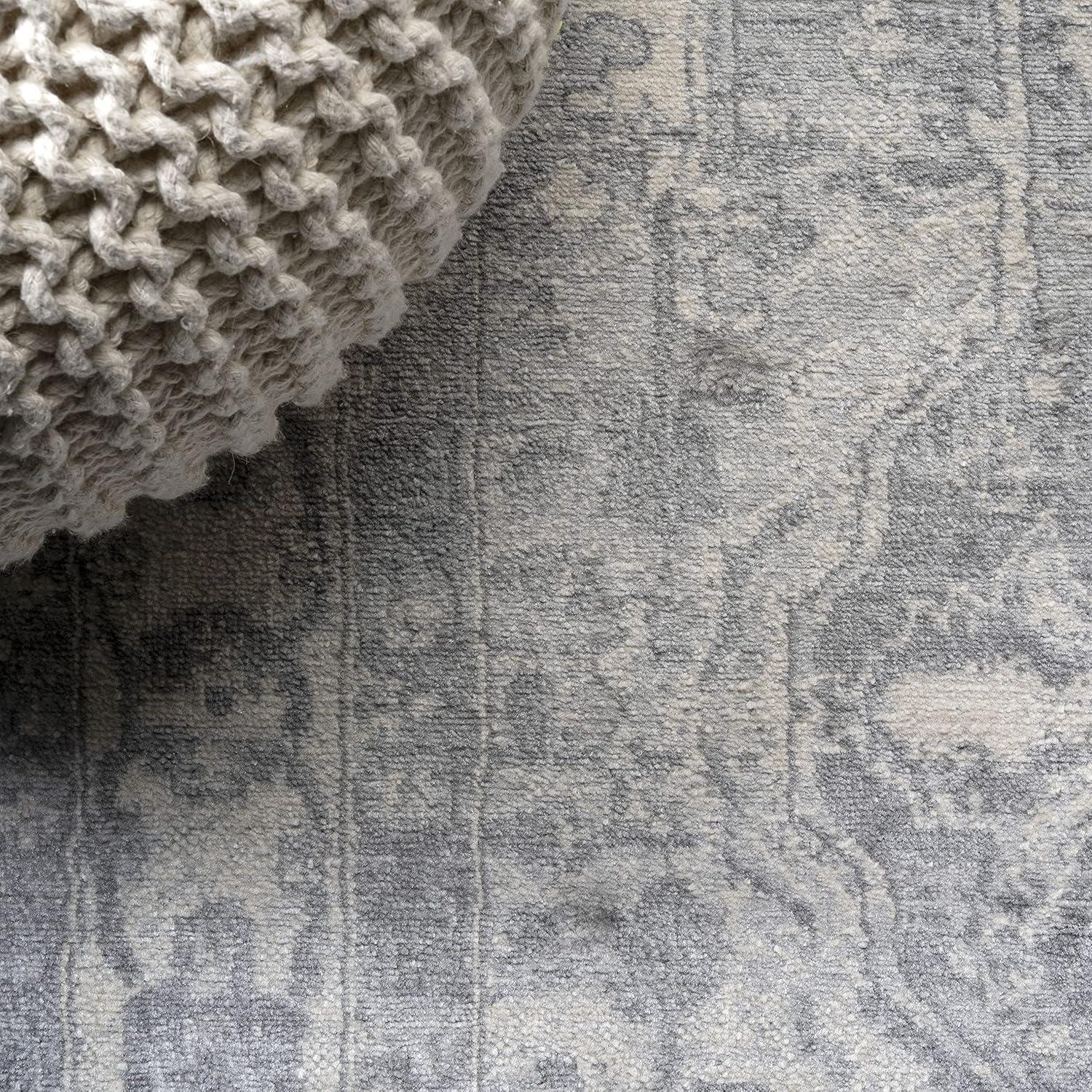 2' X 10' Modern Persian Vintage Medallion Runner Rug, Light Gray/Ivory - JONATHAN Y