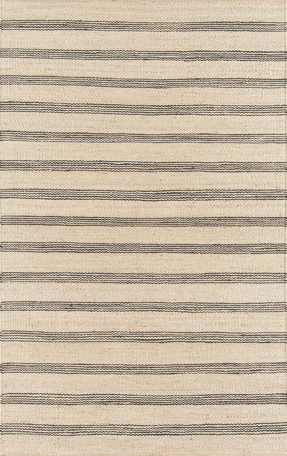 Novogratz by Momeni Montauk Lighthouse Hand Woven JuteCharcoal Area Rug 5' X 7'