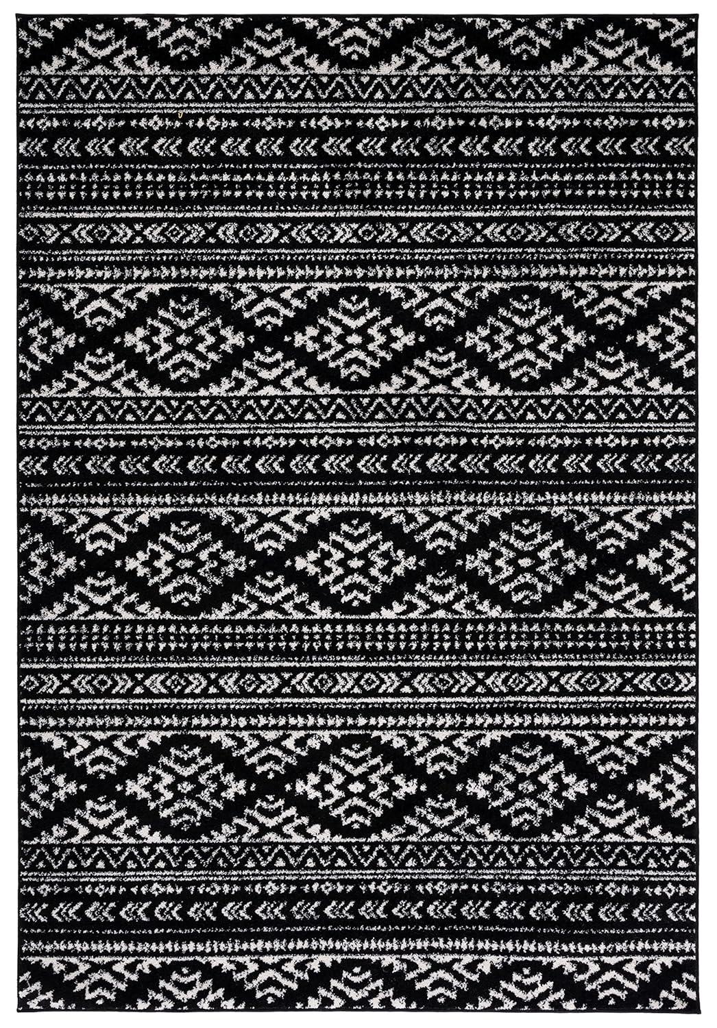 Tulum TUL272 Power Loomed Area Rug - Black/Ivory - 6'x9' - Safavieh.