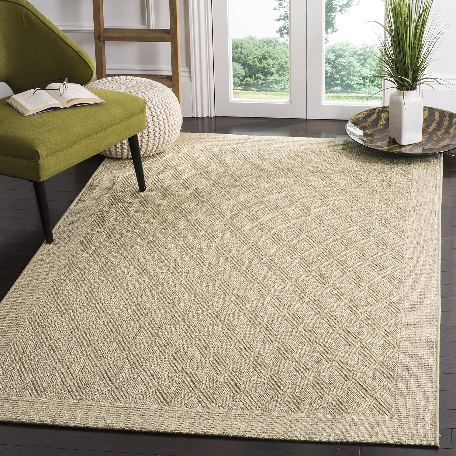 Palm Beach PAB351 Jacquard Weave Indoor Area Rug - Sand - 5'x8' - Safavieh.