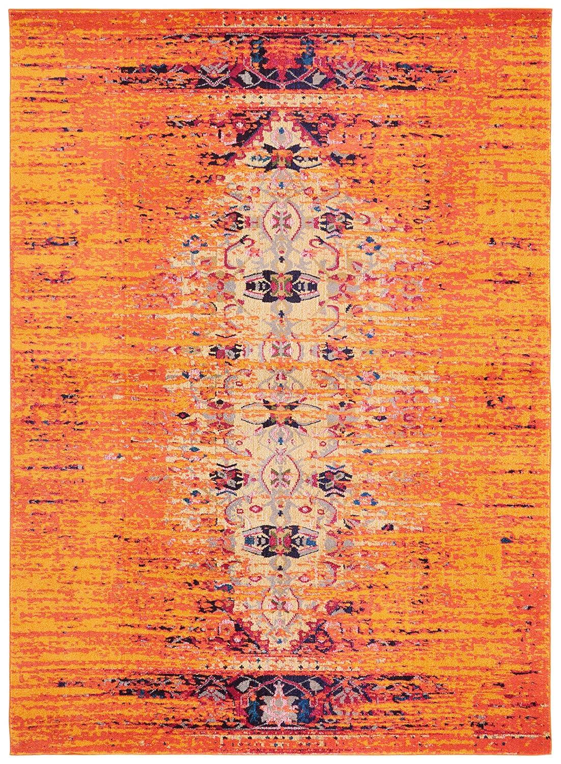 Monaco MNC209 Power Loomed Indoor Area Rug - Orange/Multi - 8'x10' - Safavieh.