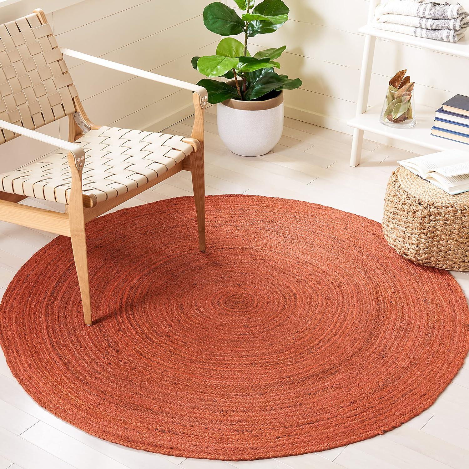 August Grove® Parkington Vintage Leather Hand Woven Jute Solid Color Rug