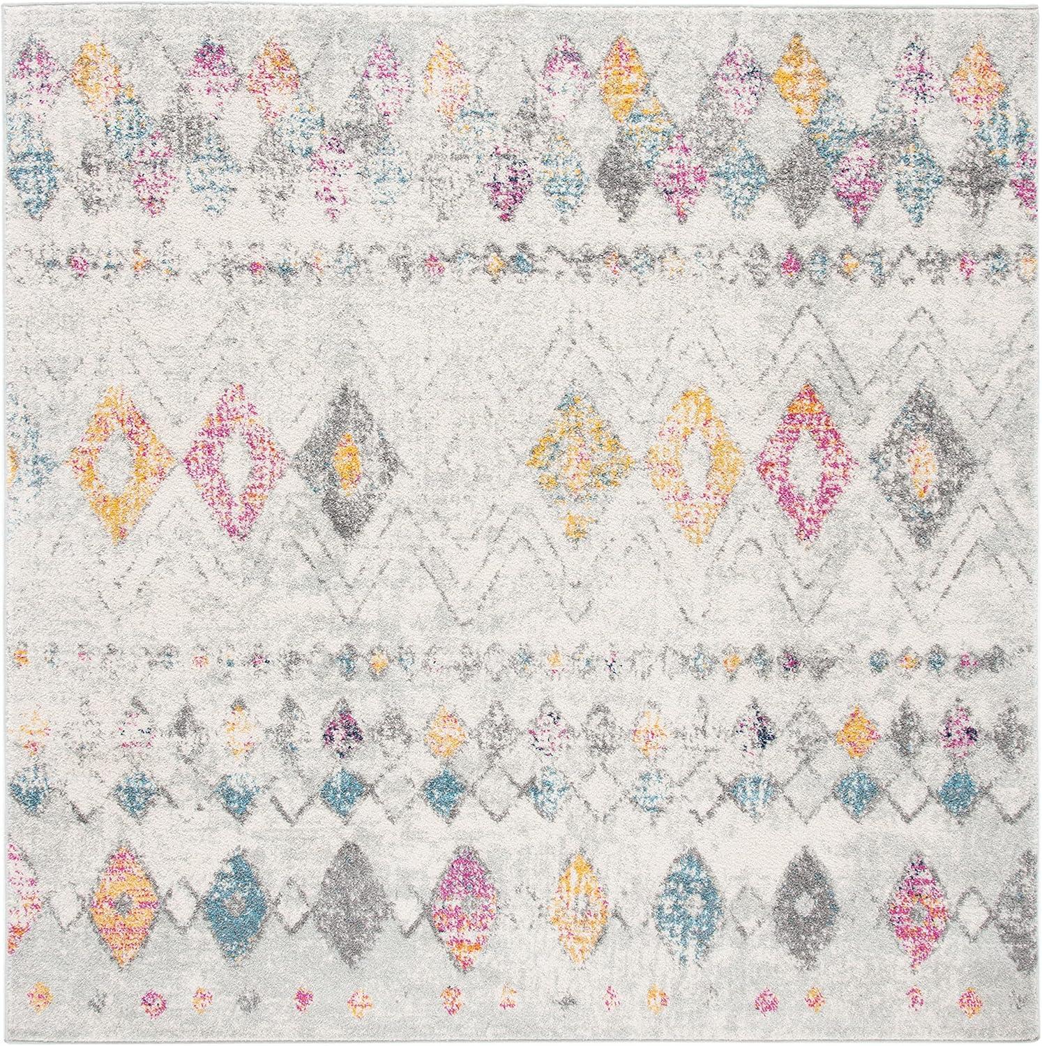 Madison 700 MAD798 Power Loomed Indoor Area Rug - Grey/Gold - 6'7"x6'7" - Safavieh