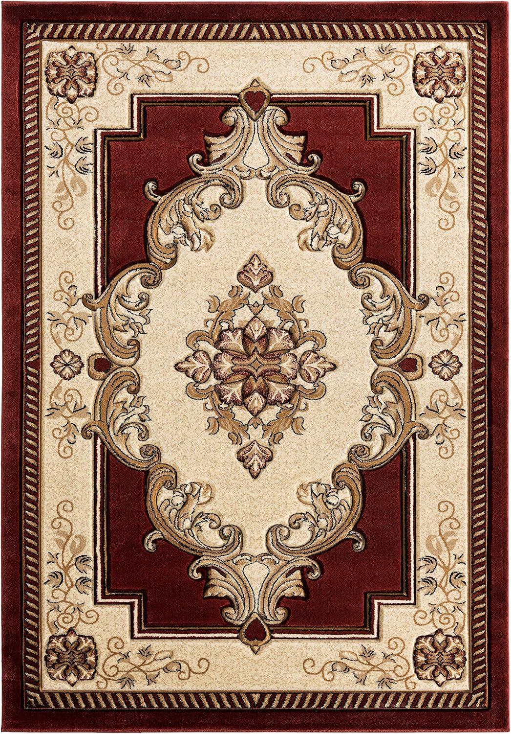 Bristol Fallon 2' x 3' Burgundy Medallion Synthetic Rug