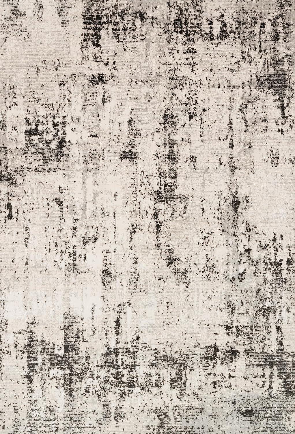 Abstract Silver Graphite 32" x 48" Stain-Resistant Accent Rug