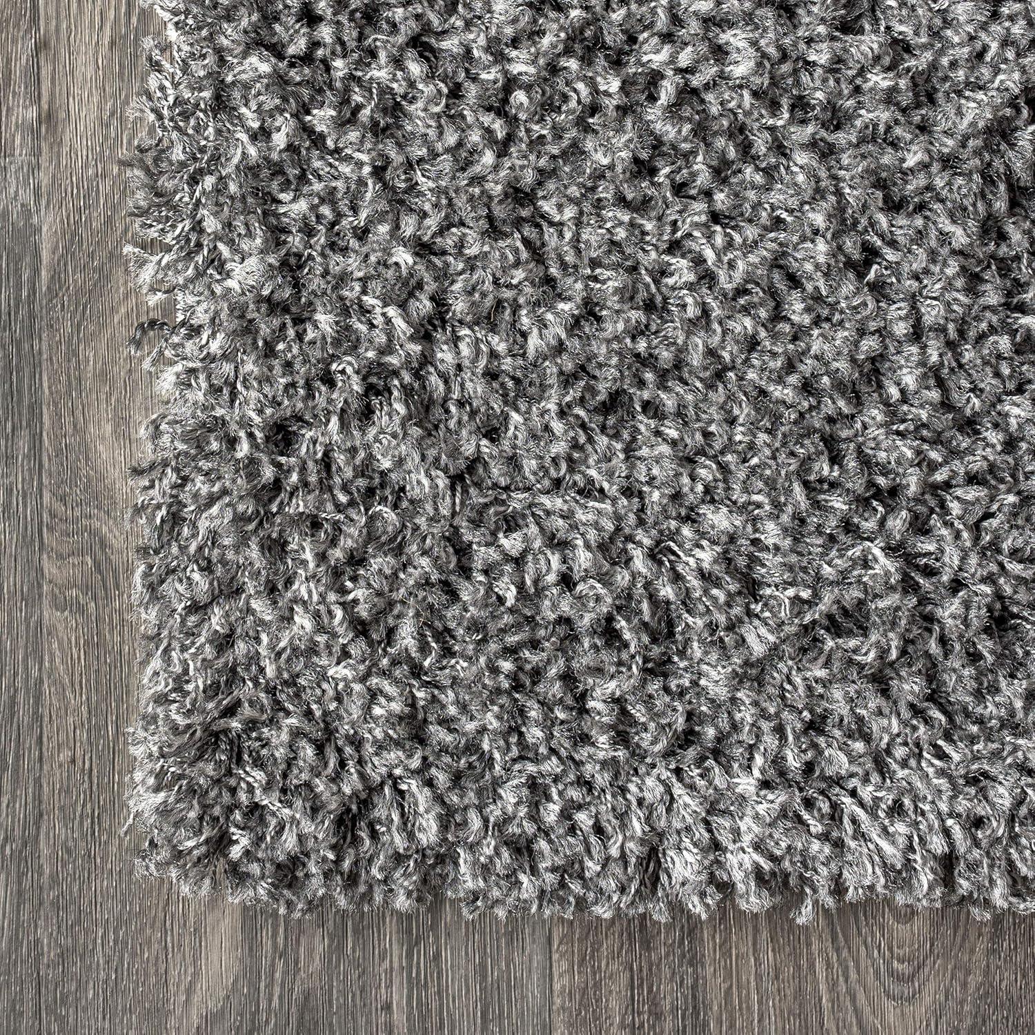 3'x5' Mercer Shag Plush Area Rug, Charcoal - JONATHAN Y