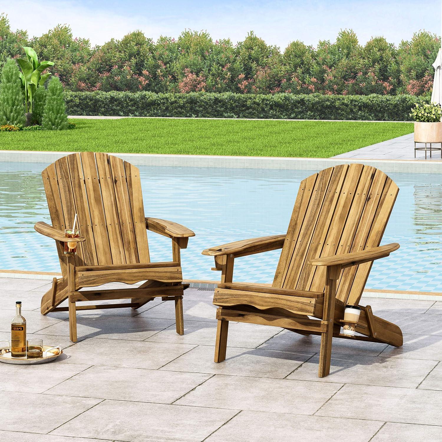 Highland Dunes Mccombs Solid Wood Folding Adirondack Chair (Set of 2)