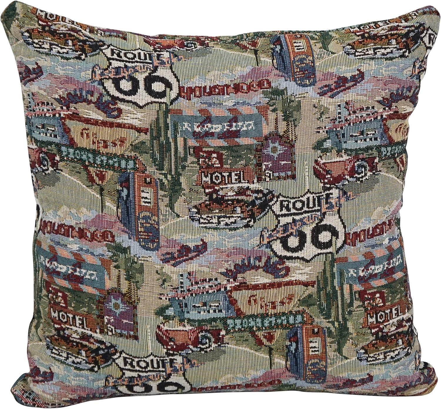 Route 66 Tapestry Throw Pillows Set of 2