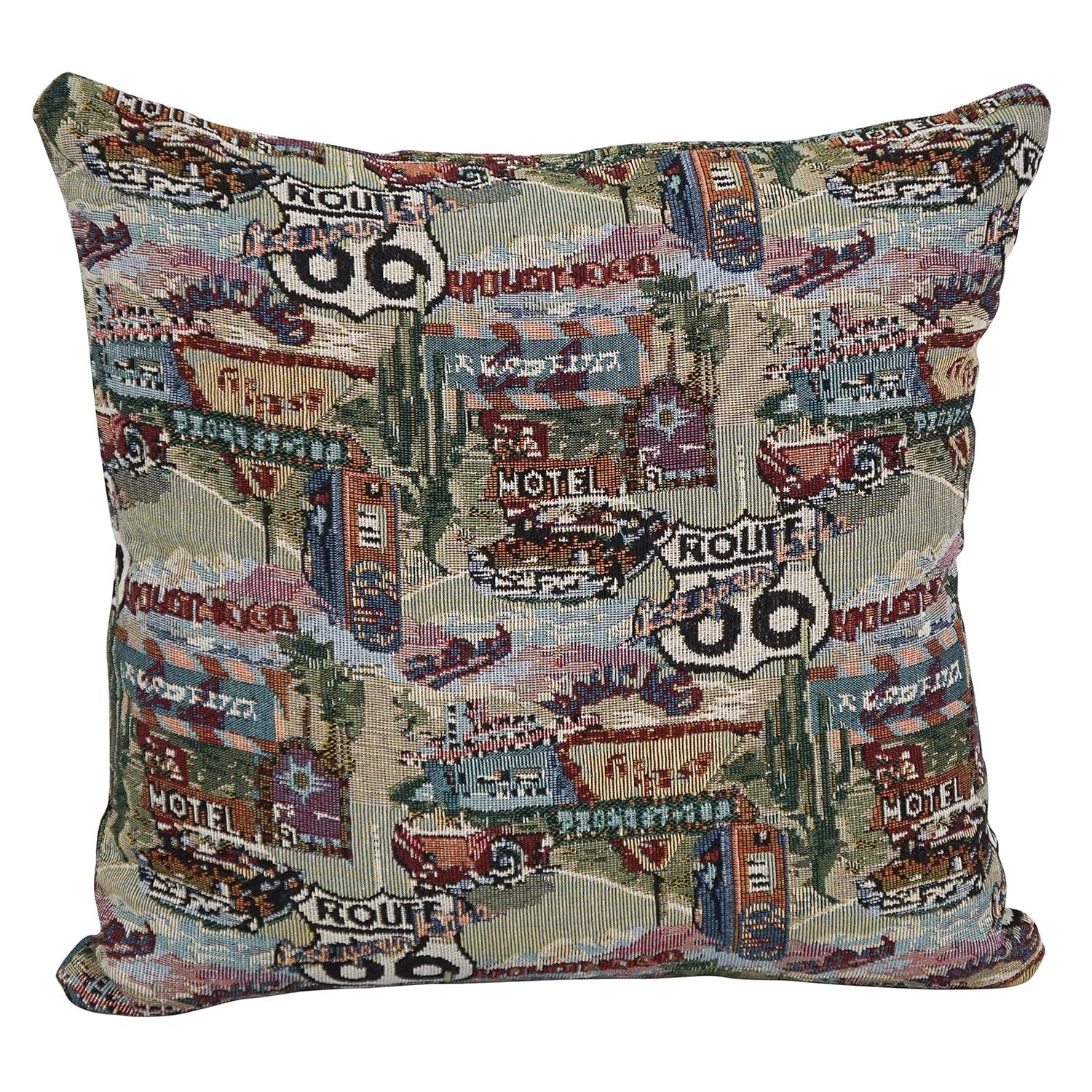 Route 66 Tapestry Throw Pillows Set of 2
