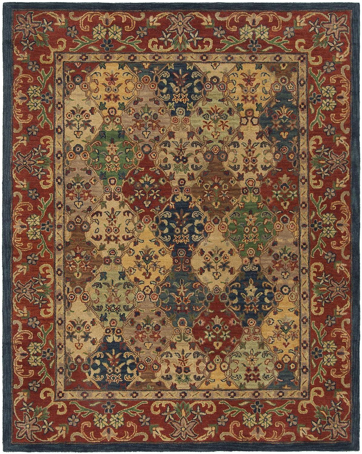 Heritage HG911 Hand Tufted Area Rug - Multi/Burgundy - 6'x9' - Safavieh.