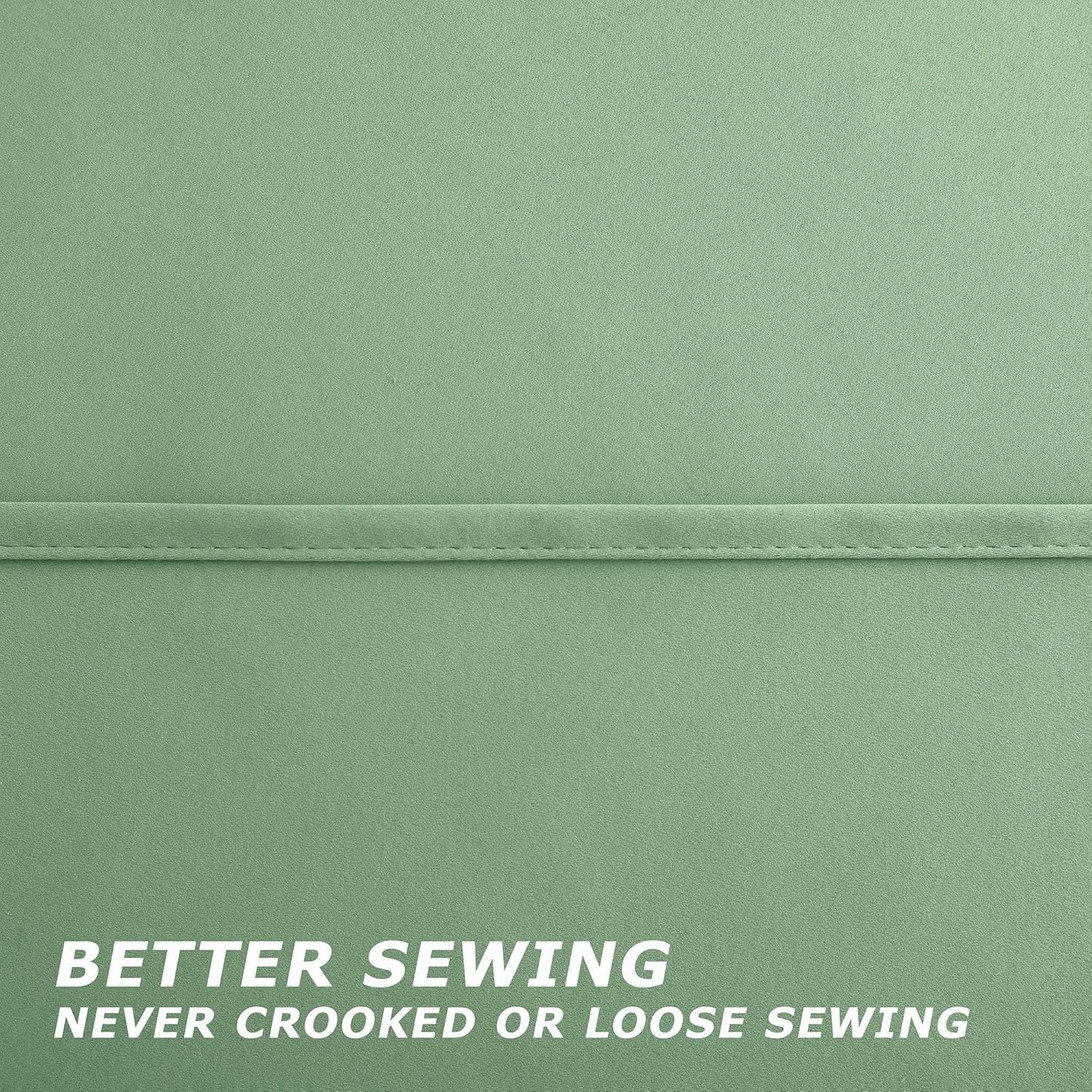 2 Pcs 84 Inch Heavy Insulated Blackout Curtain Panels Sage Green