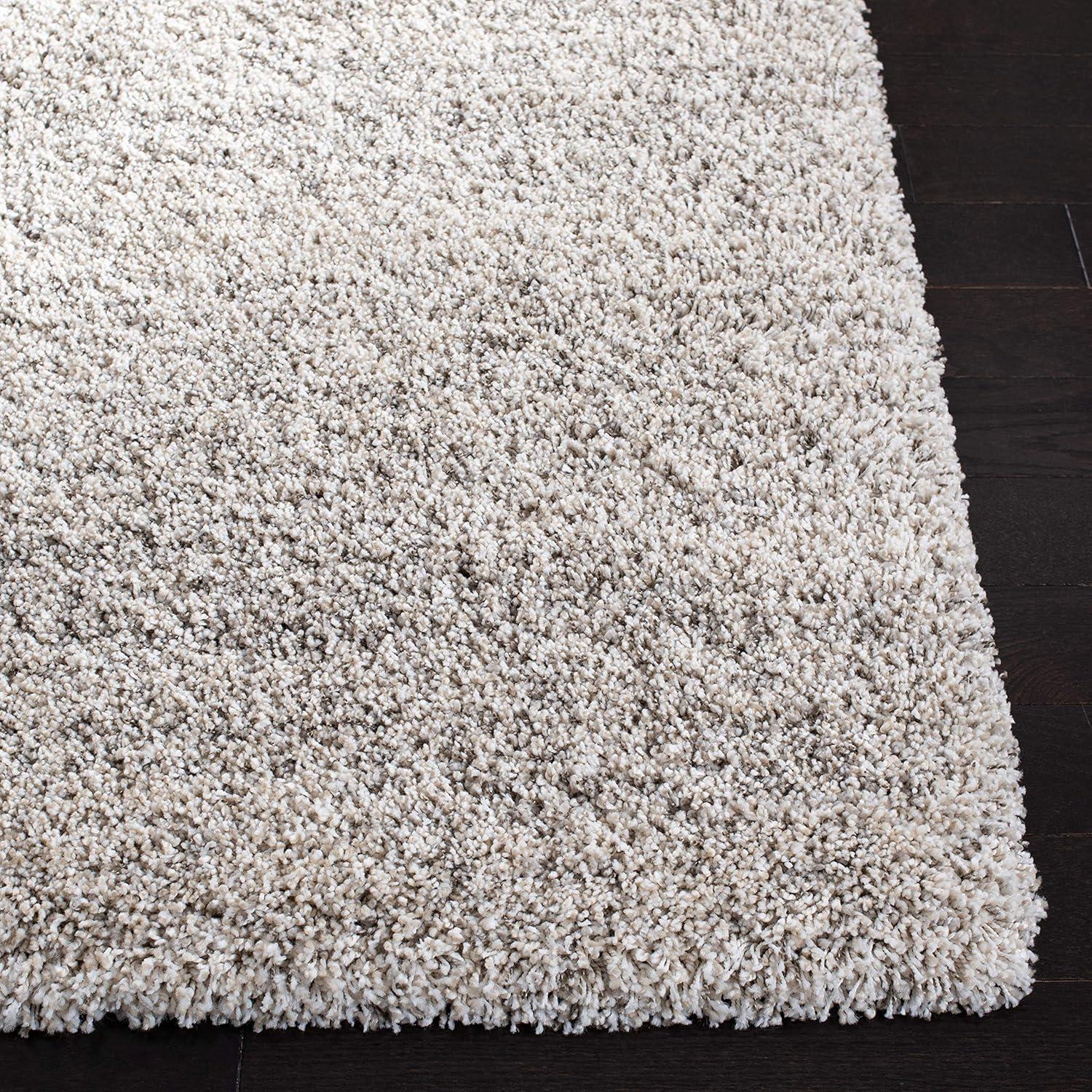 Hudson Shag SGH295 Power Loomed Indoor Area Rug - Ivory/Grey - 4'x4' - Safavieh