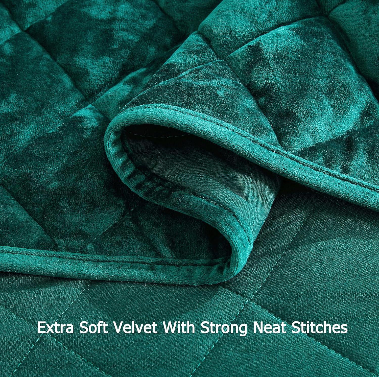 Chezmoi Collection Diamond Stitch Reversible Plush Distressed Velvet Quilt Set