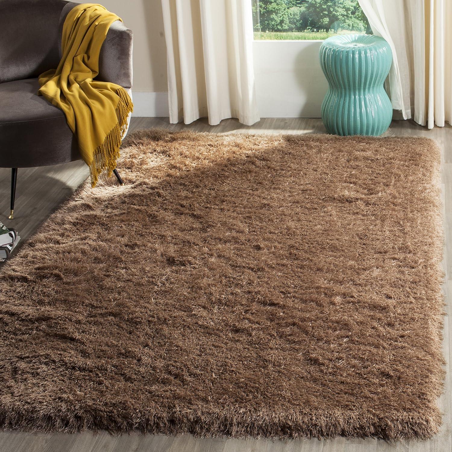 Venice Shag SG256 Hand Tufted Indoor Area Rug - Pearl - 5'x8' - Safavieh