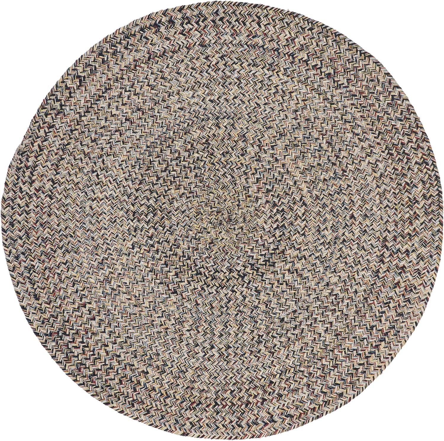 Braided BRD701 Hand Woven Area Rug - Blue/Ivory - 5' round - Safavieh.