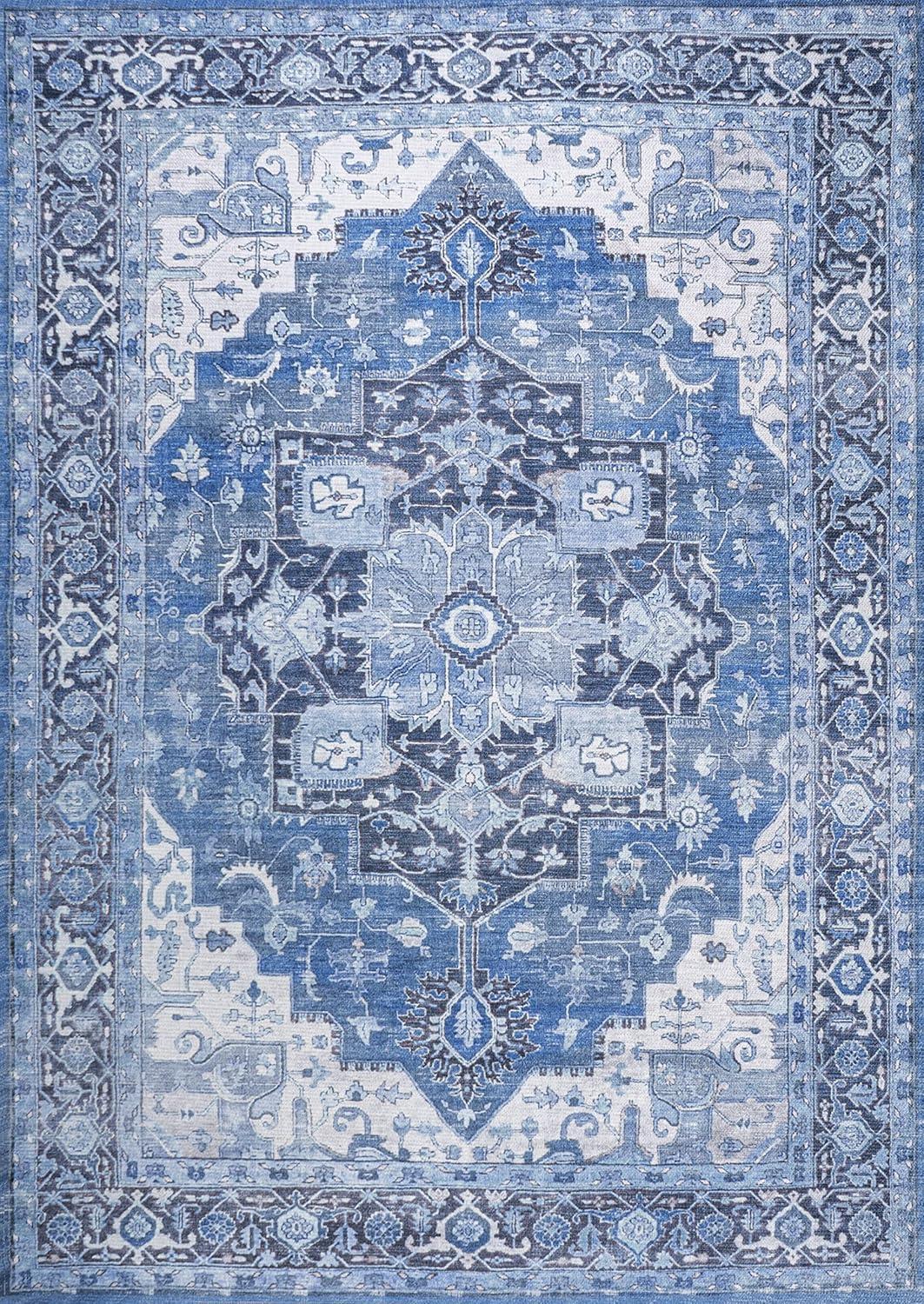 Maris Ornate Medallion Washable Area Rug - JONATHAN Y