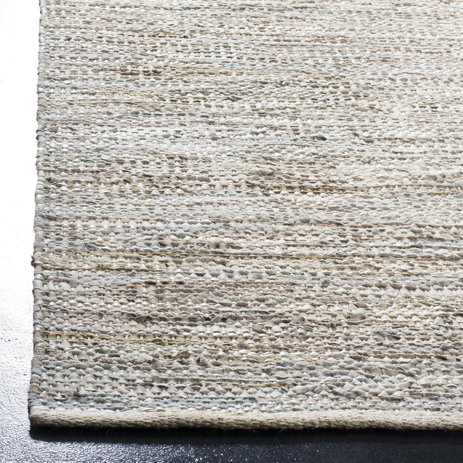 Vintage Leather VTL105 Hand Woven Indoor Area Rug - Beige - 8'x10' - Safavieh.