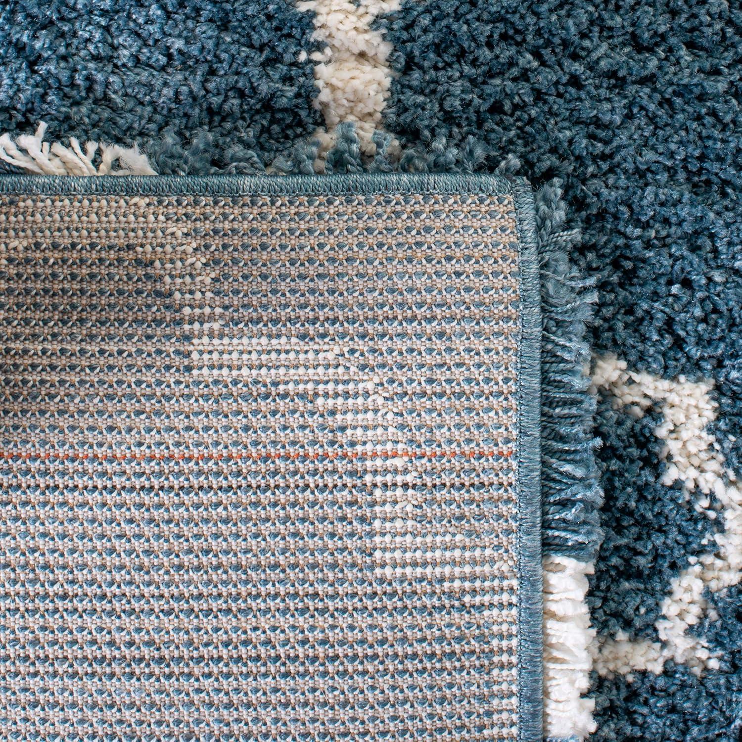 Hudson Shag SGH282 Power Loomed Indoor Area Rug - Slate Blue/Ivory - 4'x6' - Safavieh.