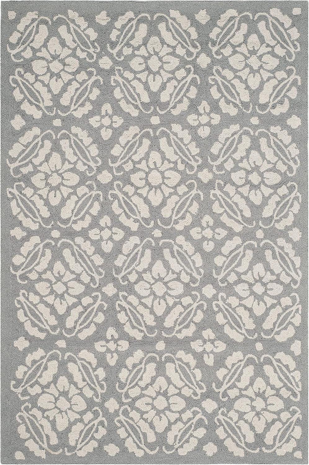 SAFAVIEH Chelsea Margery Geometric Wool Area Rug, Sage, 3'9" x 5'9"