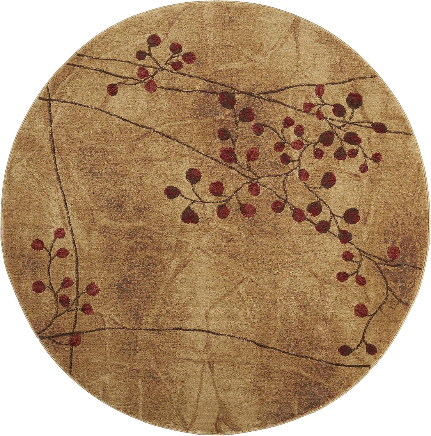 Nourison Somerset Nature Latte 5'6" x ROUND Area Rug, (6 Round)