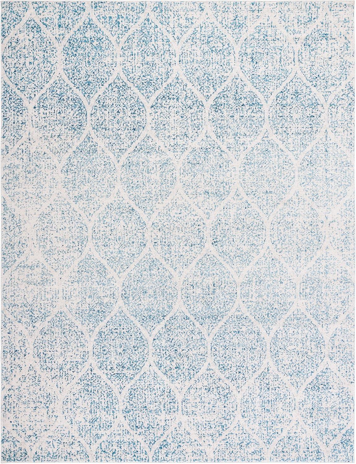 SAFAVIEH Madison Leighton Geometric Area Rug, Cream/Turquoise, 9' x 12'