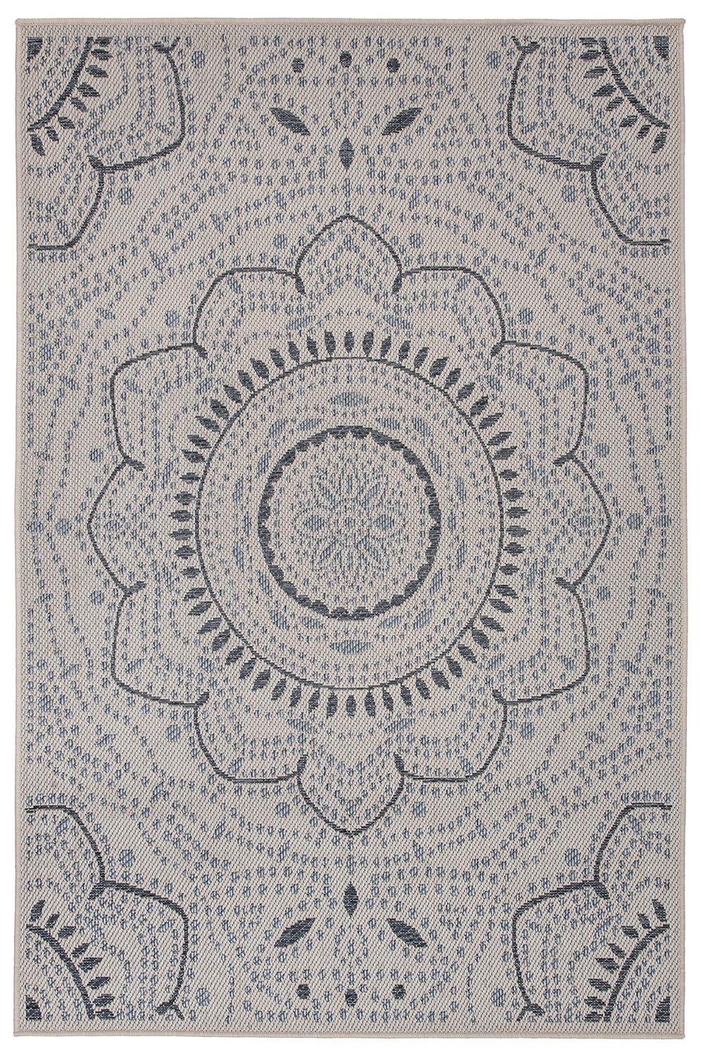World Rug Gallery Portia Oriental Medallion Indoor/Outdoor Area Rug - Cream 7'10" x 10'