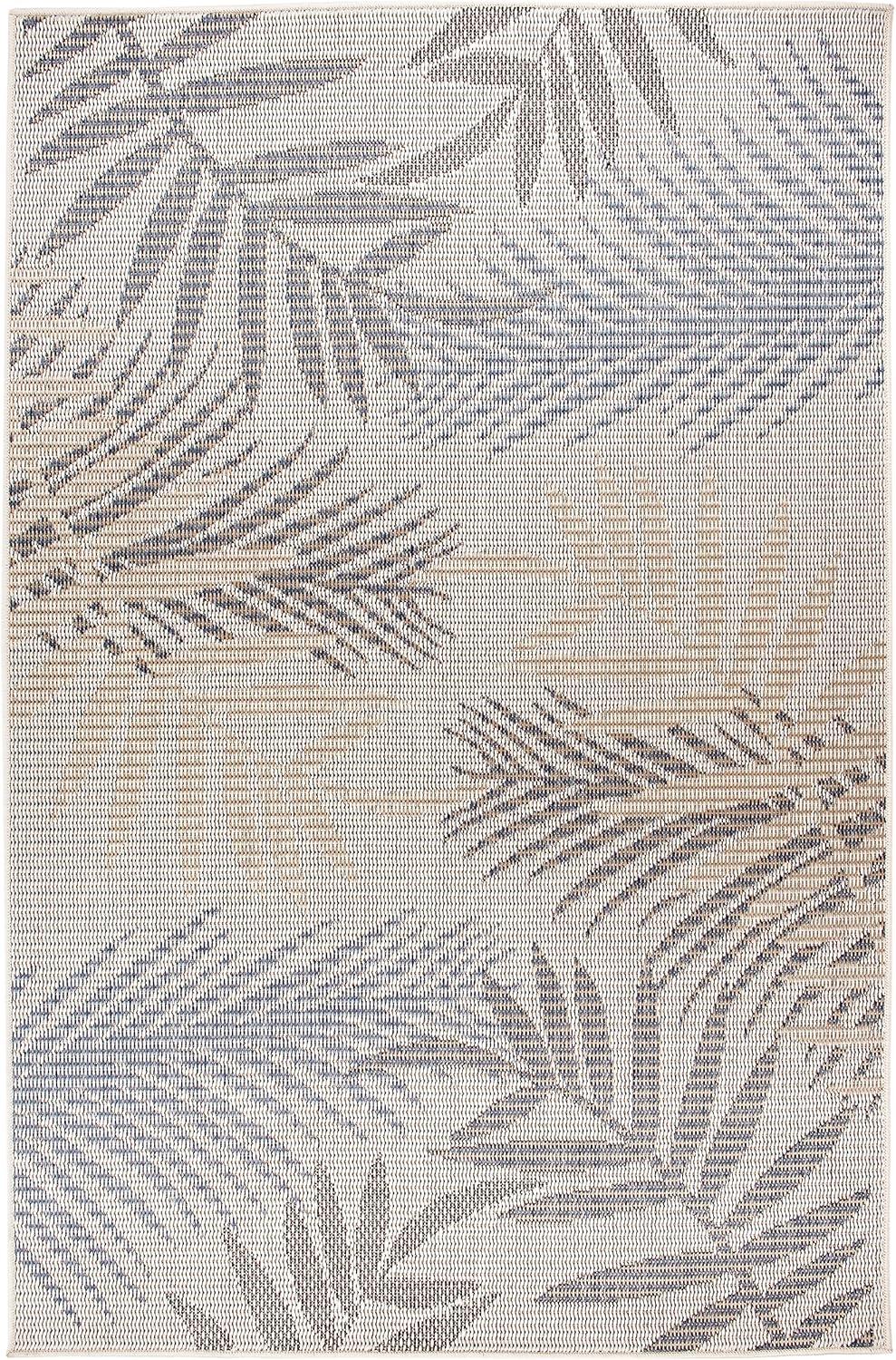 World Rug Gallery Bahama Palm Frond Indoor/Outdoor Area Rug - Cream 7'10" x 10'