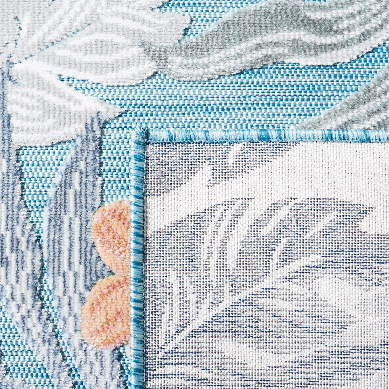 Cabana CBN456 Loomed Indoor/Outdoor Area Rug - Blue/Grey - 5'1"x7'6" - Safavieh