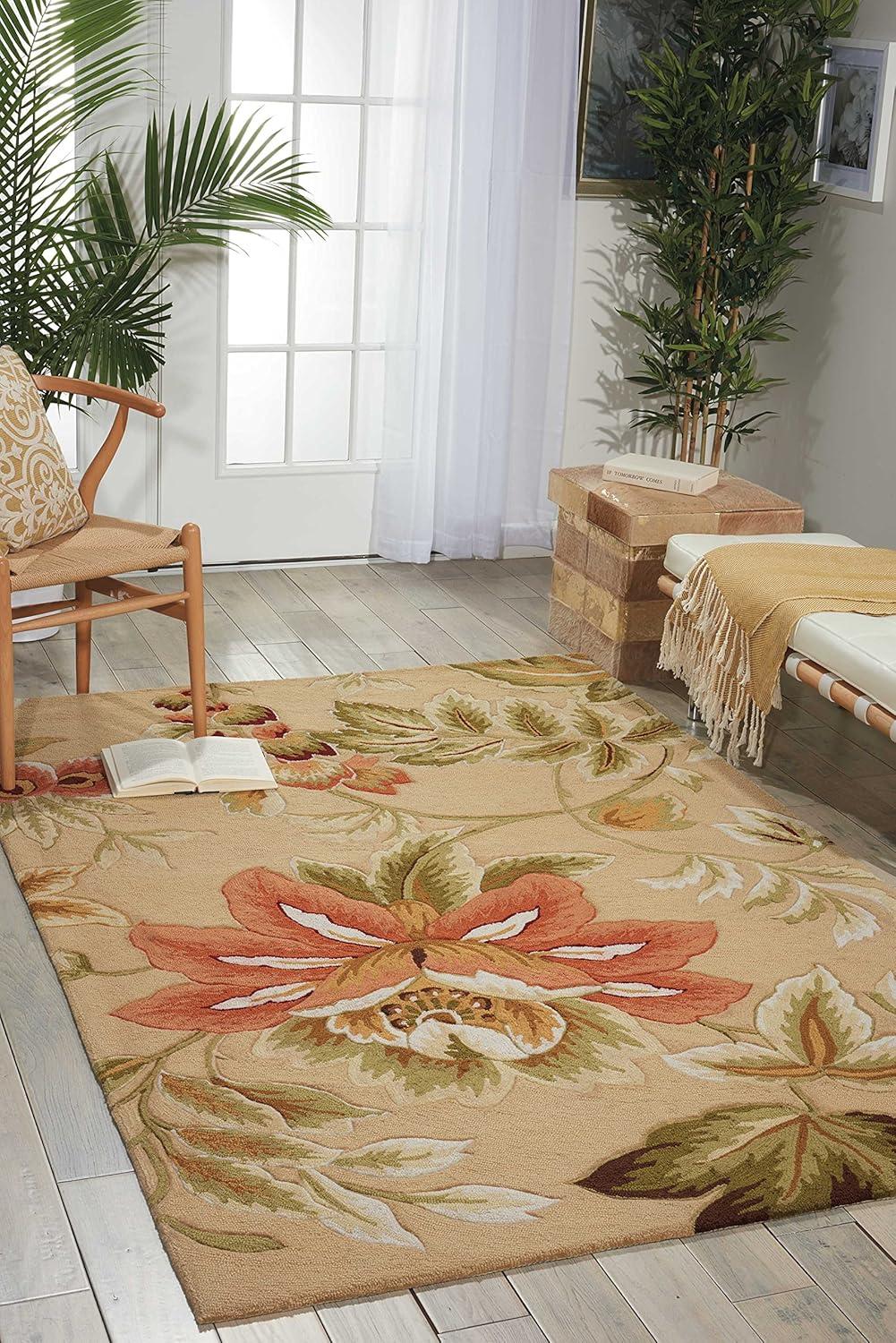 Nourison Fantasy Beige Area Rug FA11 5' x 7'6"