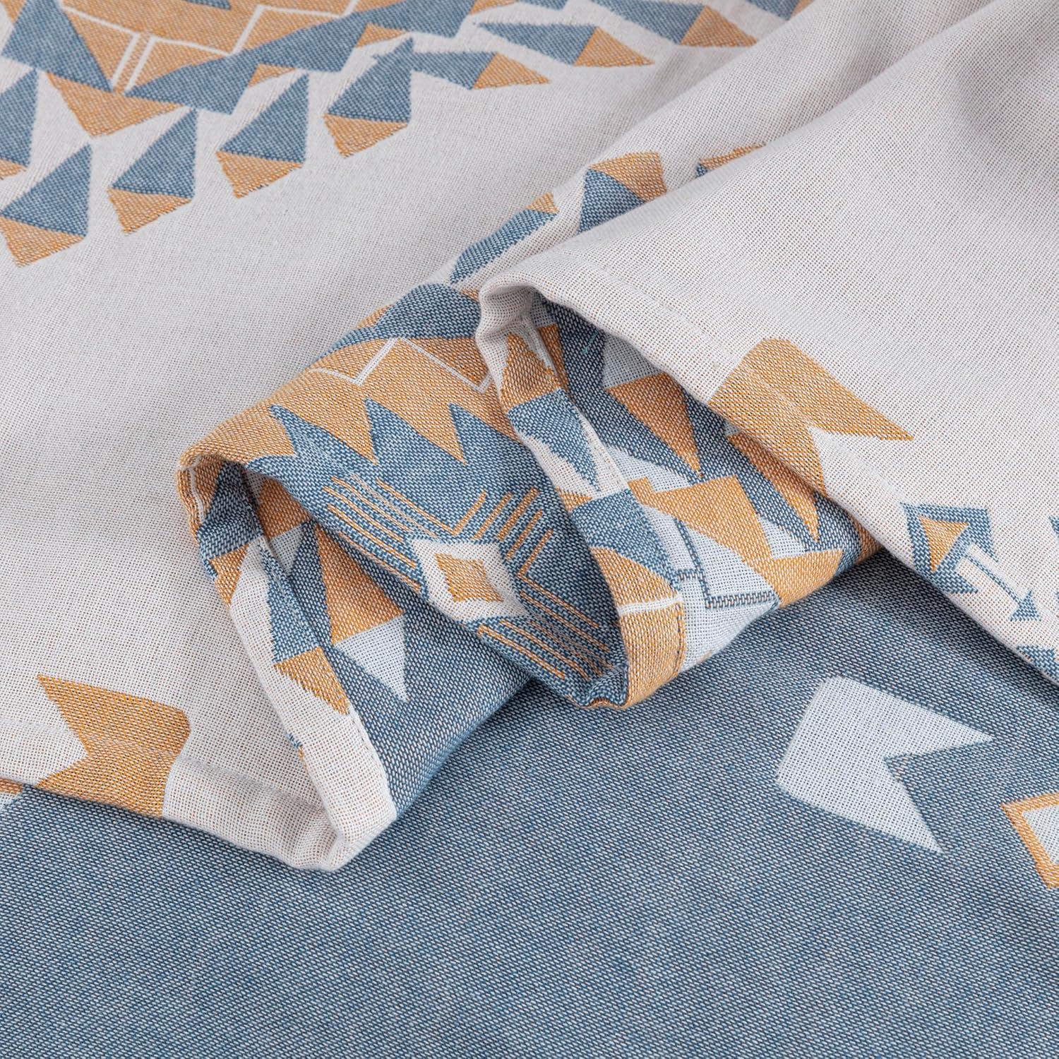 Chezmoi Collection Ezra Jacquard Woven Lightweight 4-Layer Reversible Cotton Thin Blanket