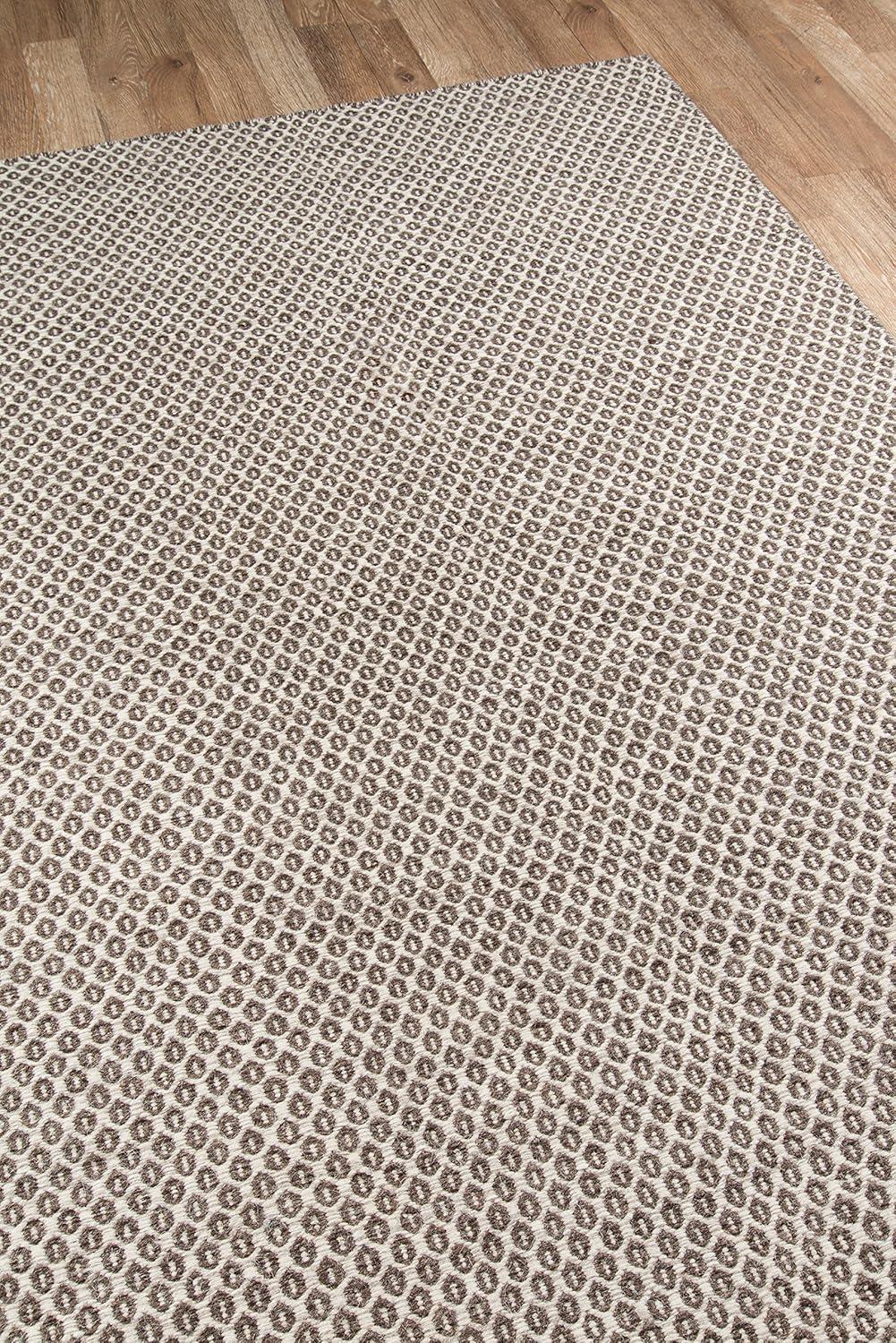 Handwoven Geometric Gray Wool Area Rug, 3'6" x 5'6"