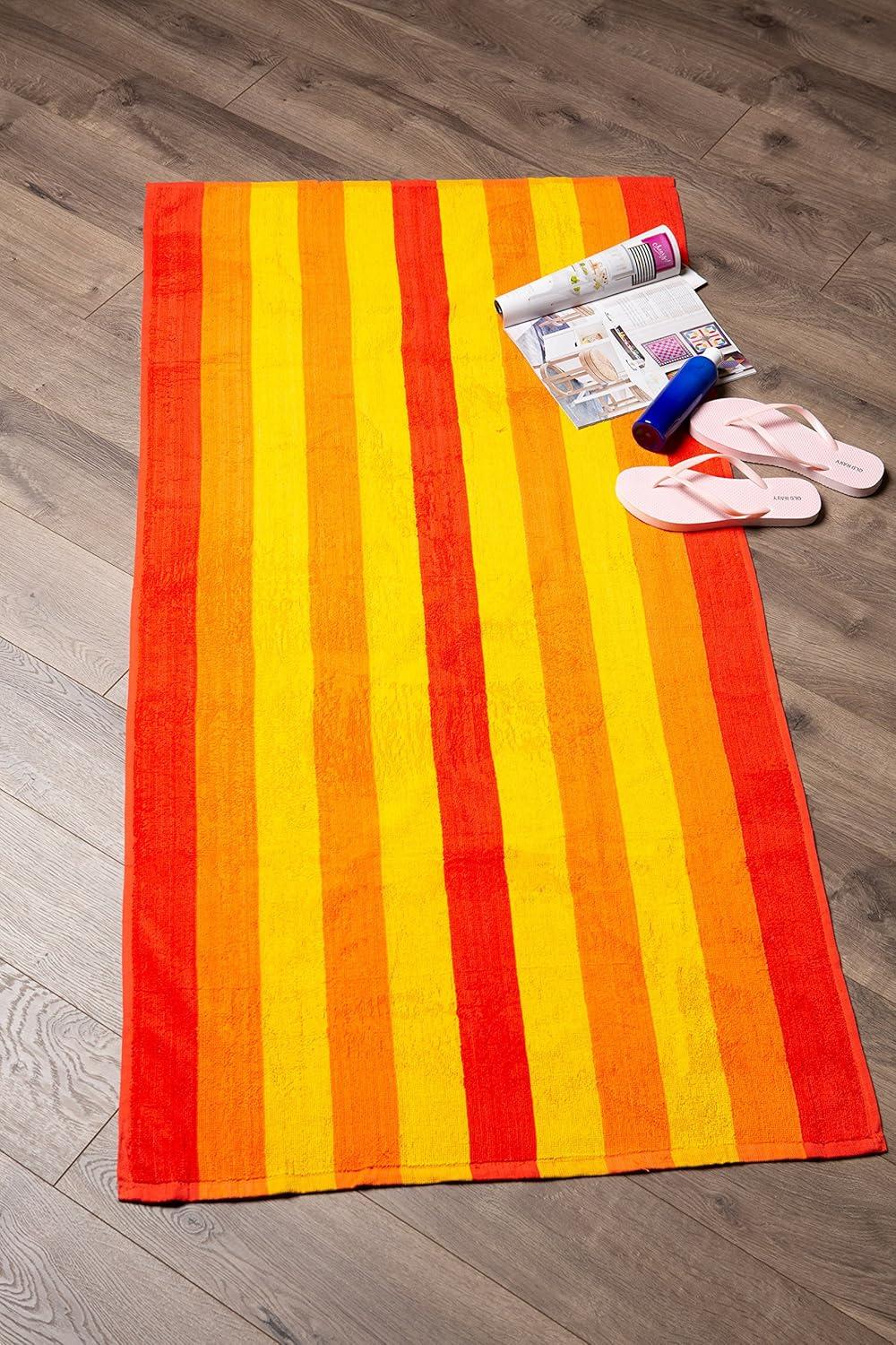 DII Cabana Orange Stripe Beach Towel