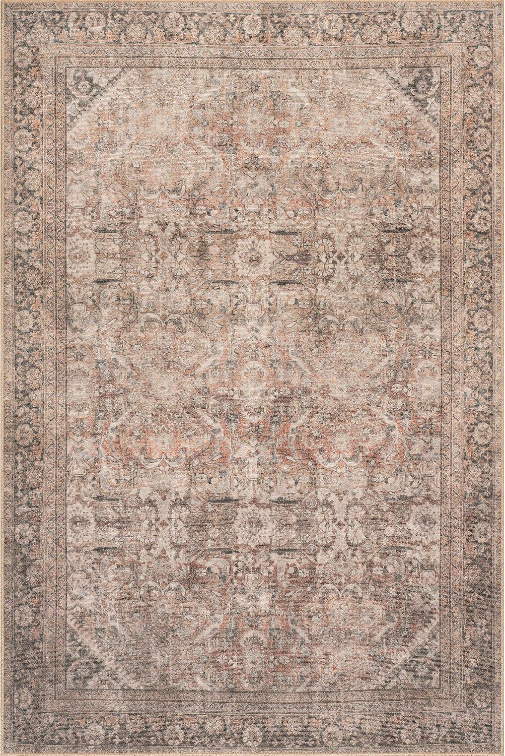 Nuloom Hillstone Collection Deka Traditional Vintage Medallion Area Rug, 6' 7" x 9', Rust