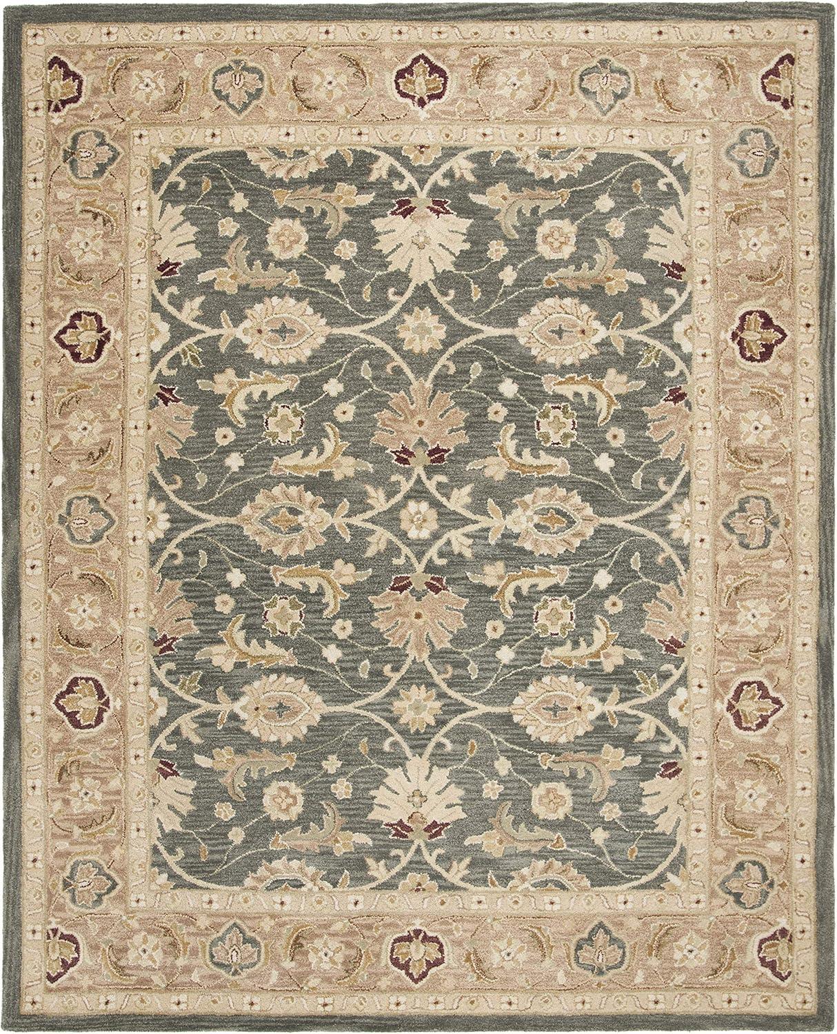 SAFAVIEH Anatolia Sophia Traditional Wool Area Rug, Blue/Brown, 9' x 12'