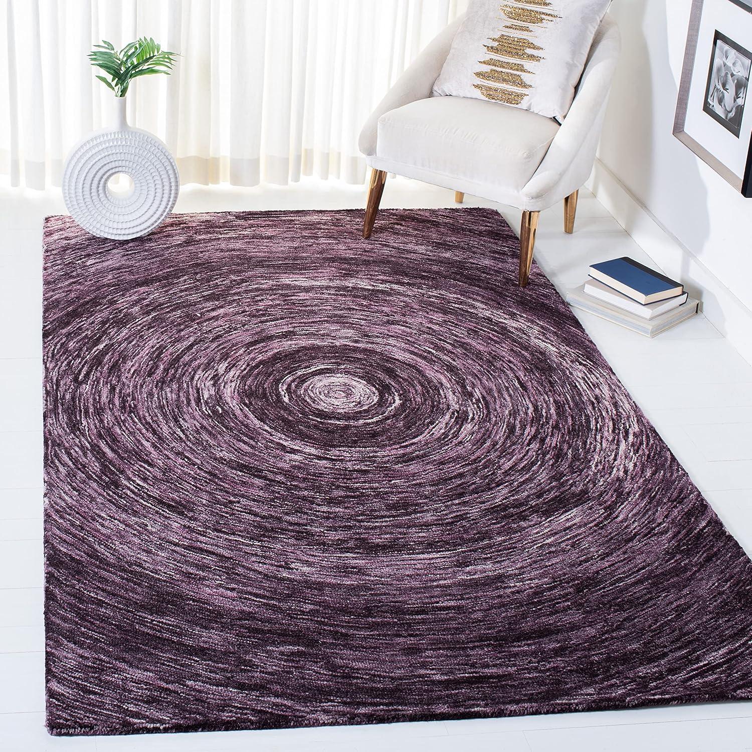 Ikat IKT633 Hand Tufted Area Rug - Purple - 6'x9' - Safavieh