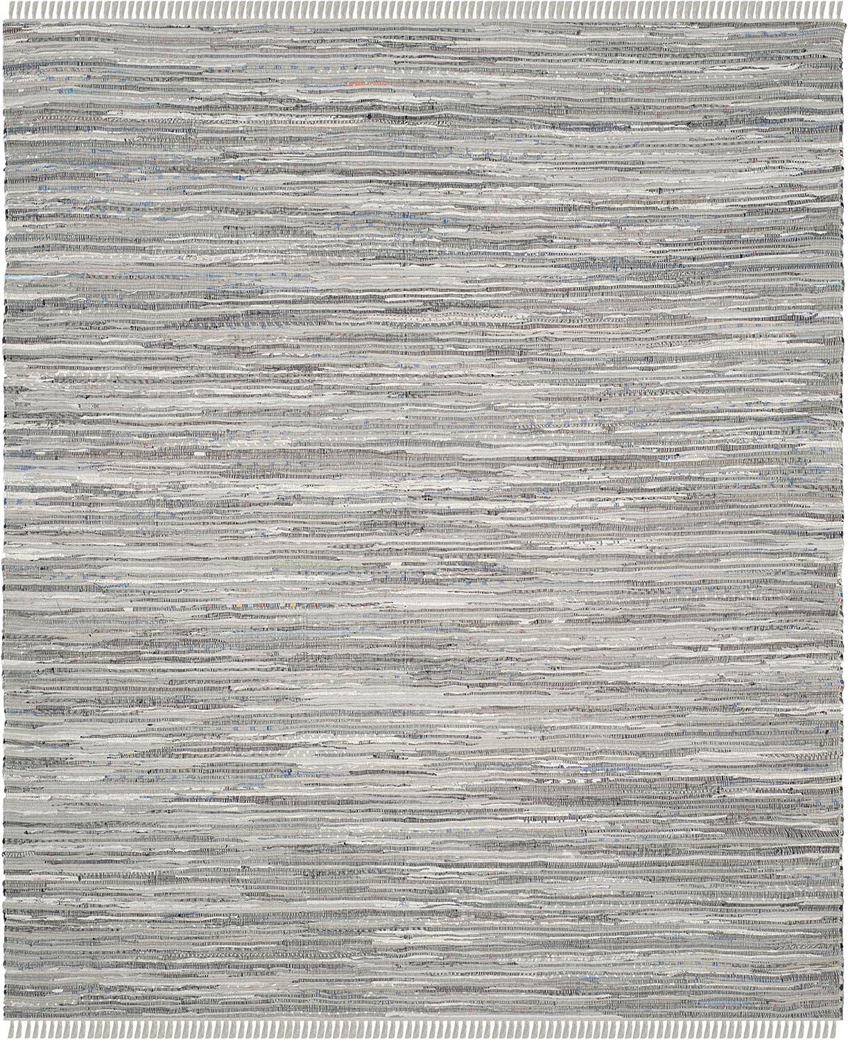 Rag Rug RAR121 Hand Woven Indoor Area Rug - Grey - 6'x9' - Safavieh.