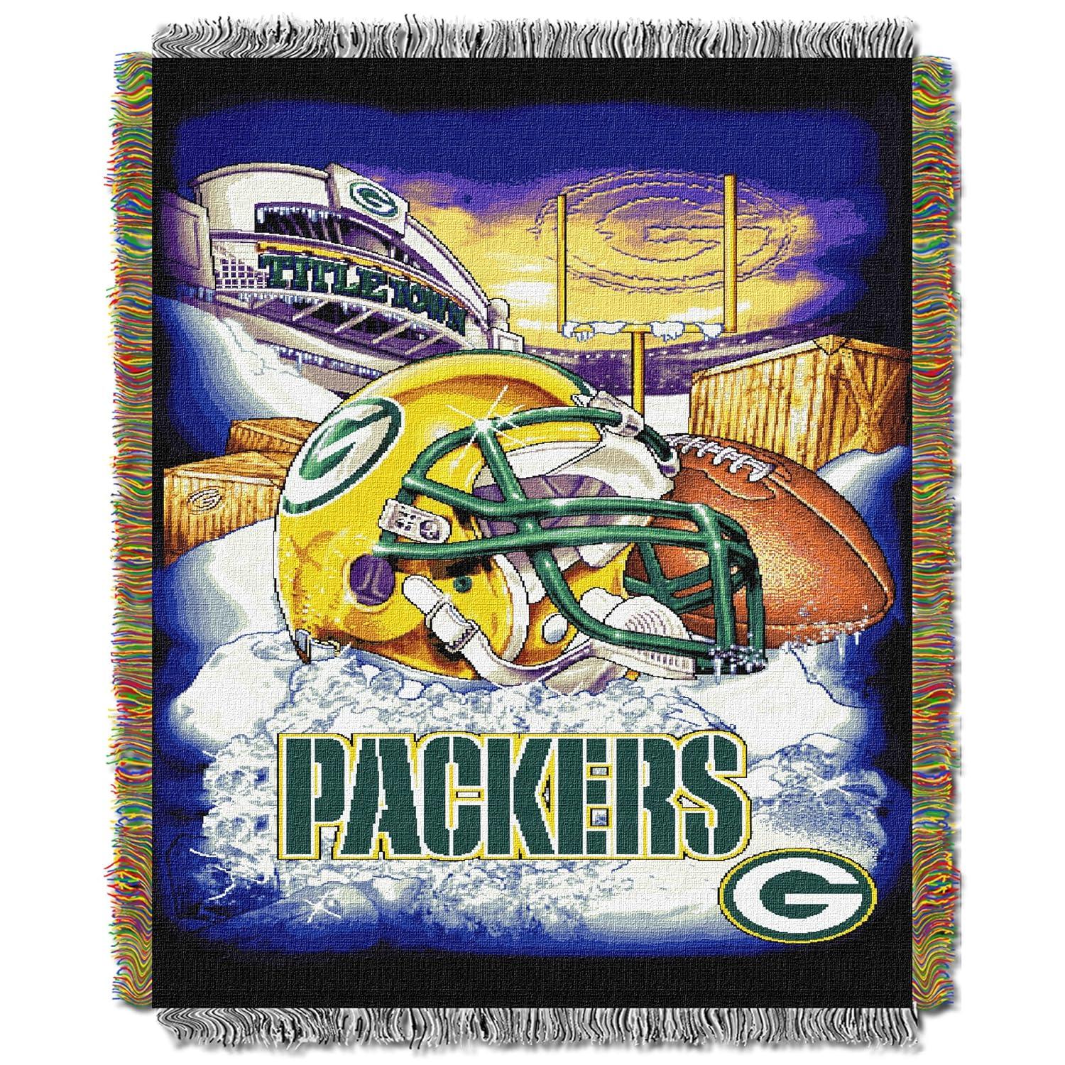 NFL Green Bay Packers Home Field Advantage Woven Tapestry Wall Hanging, 48 x 60 Inches, Officially Licensed, Decorative Fringes