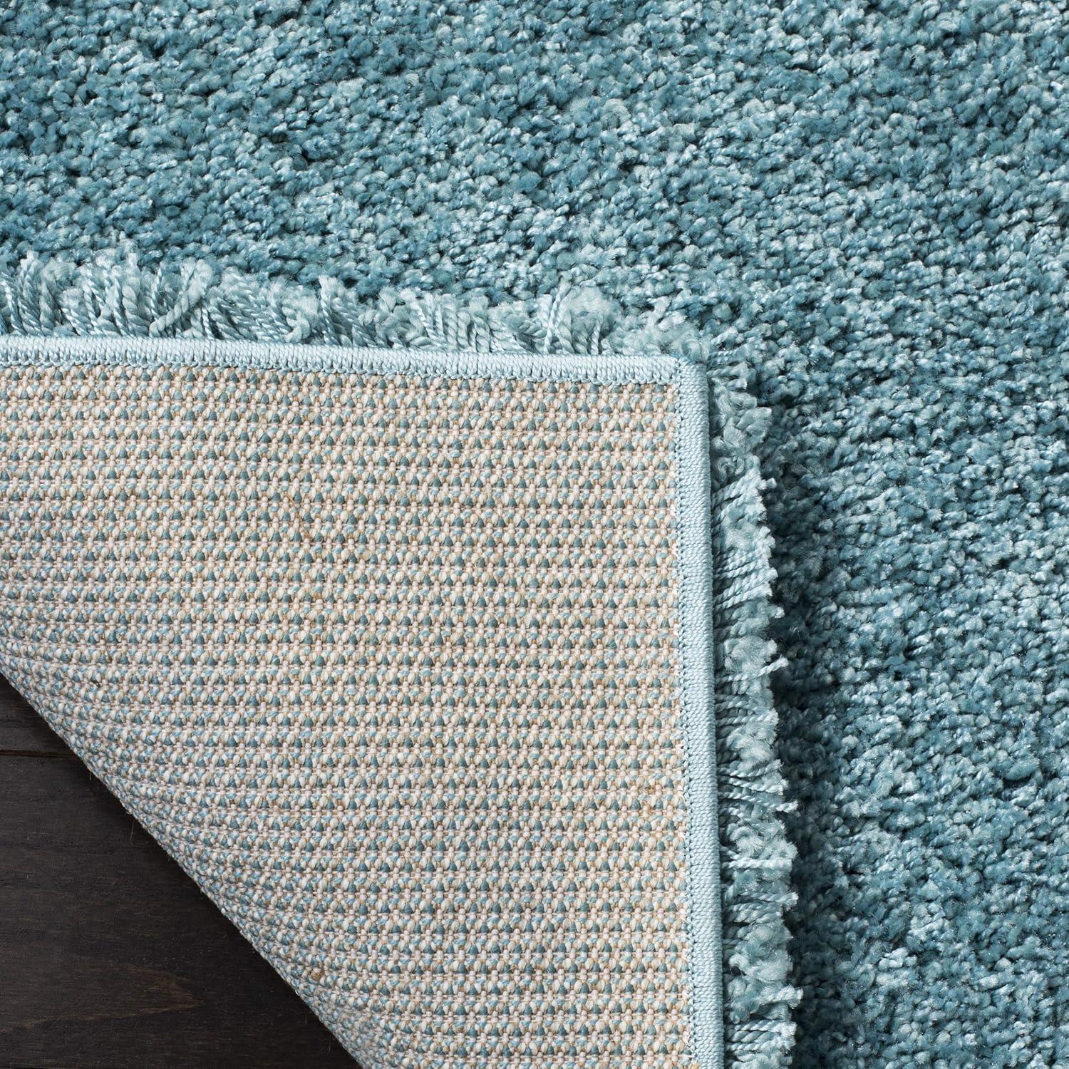 SAFAVIEH Milan Harlow Solid Plush Shag Area Rug, Aqua Blue, 10' x 14'