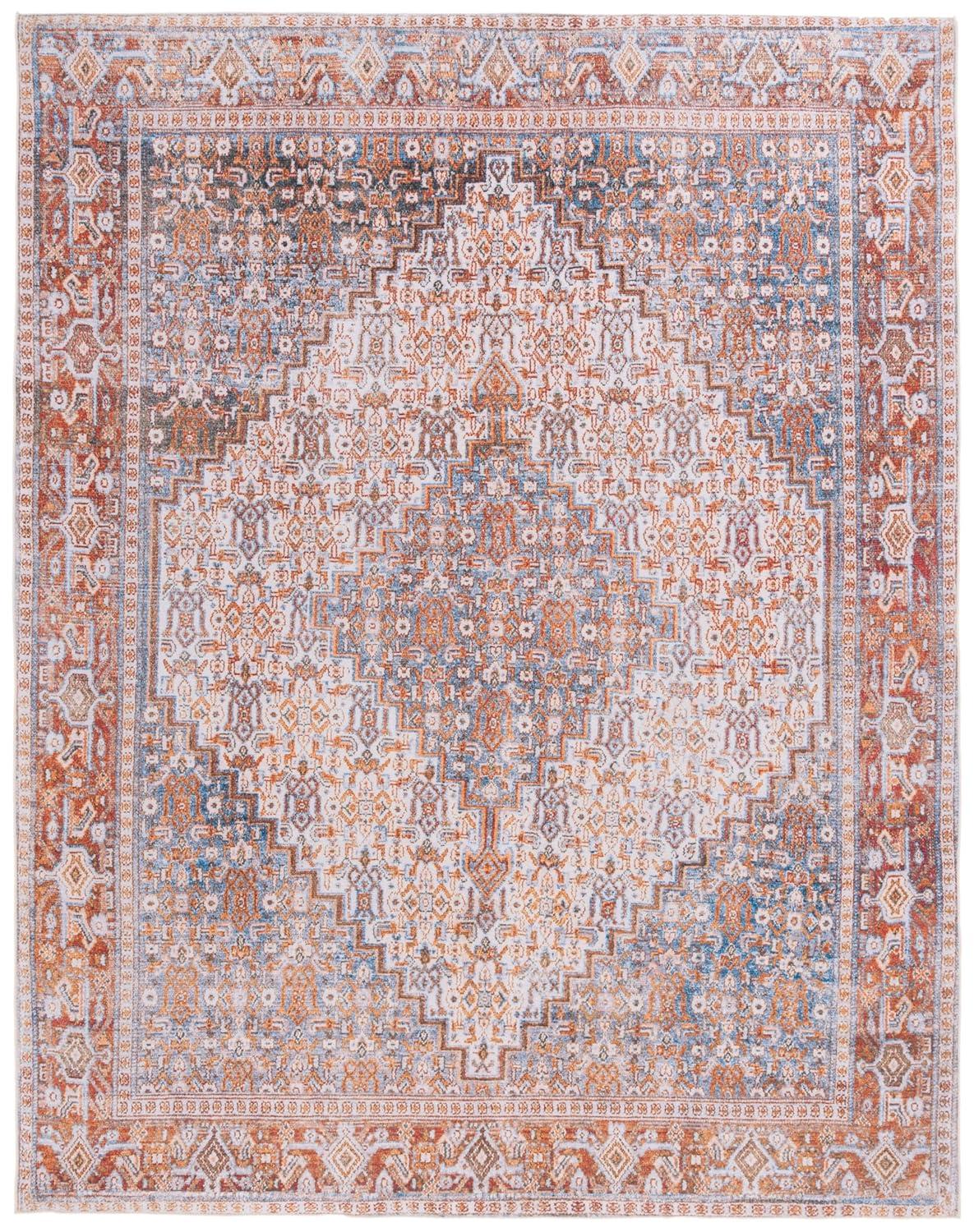 Tucson TSN166 Power Loomed Machine Washable Area Rug - Beige/Rust - 8'x10' - Safavieh.
