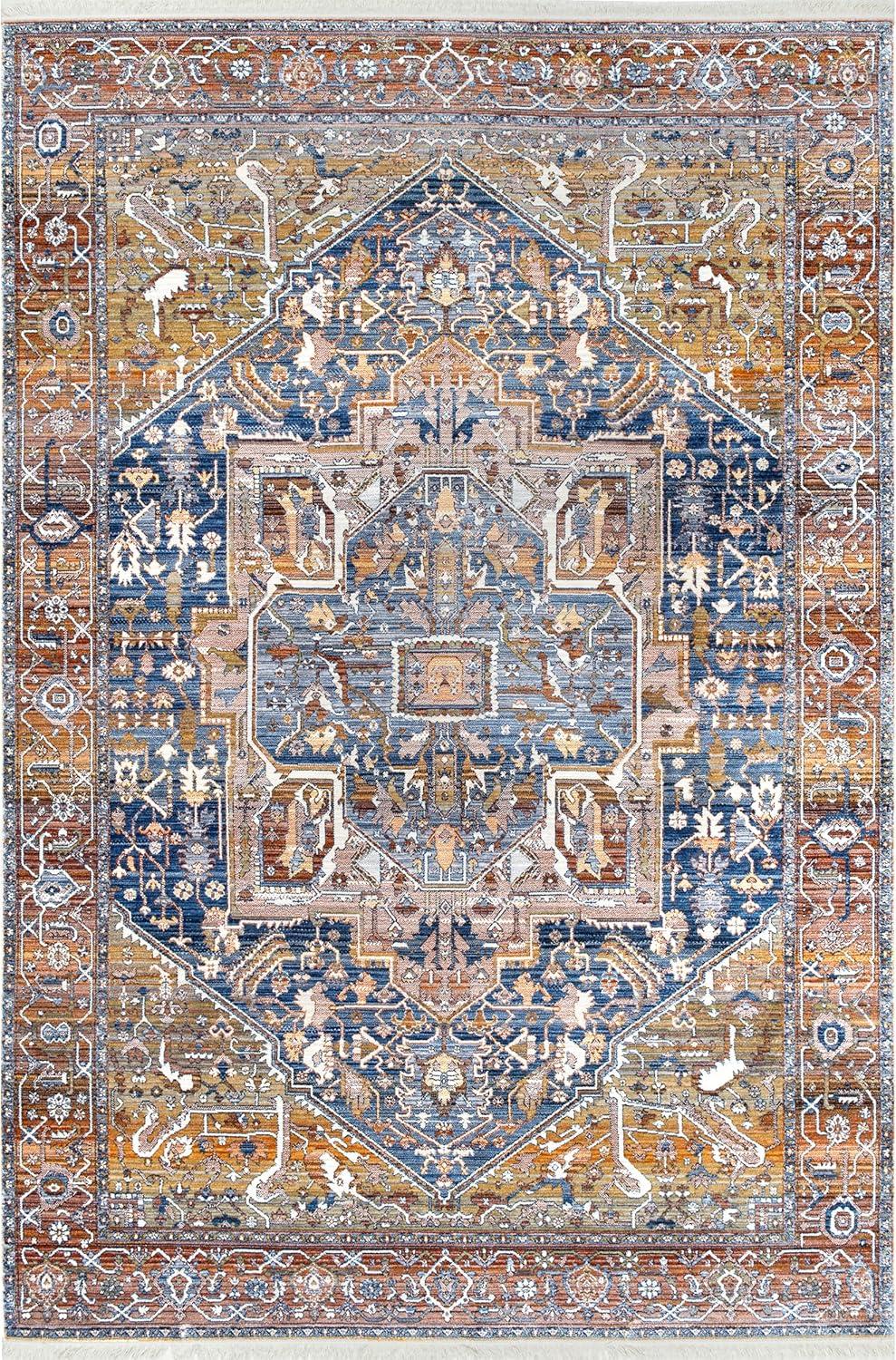 Nuloom Harriet Medallion 2x3 Accent Indoor Area Rug for Living Room Bedroom Dining Room Entryway Kitchen, Rust/Multicolor