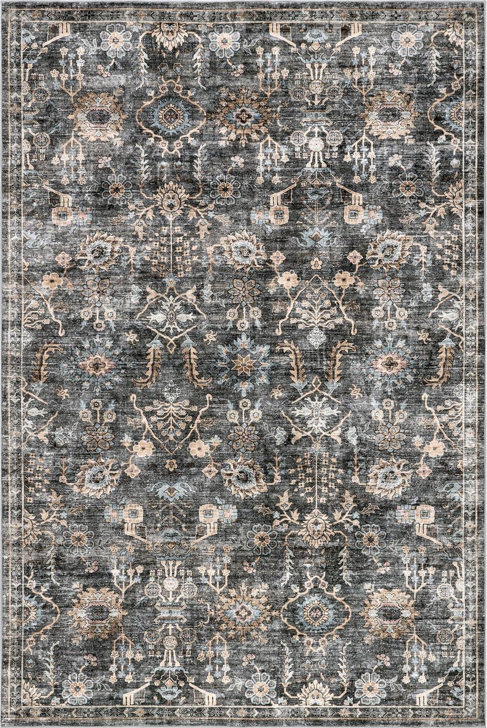 Nuloom Benica Multi Medallion Machine Washable Indoor Area Rug, 8' x 10', Greys