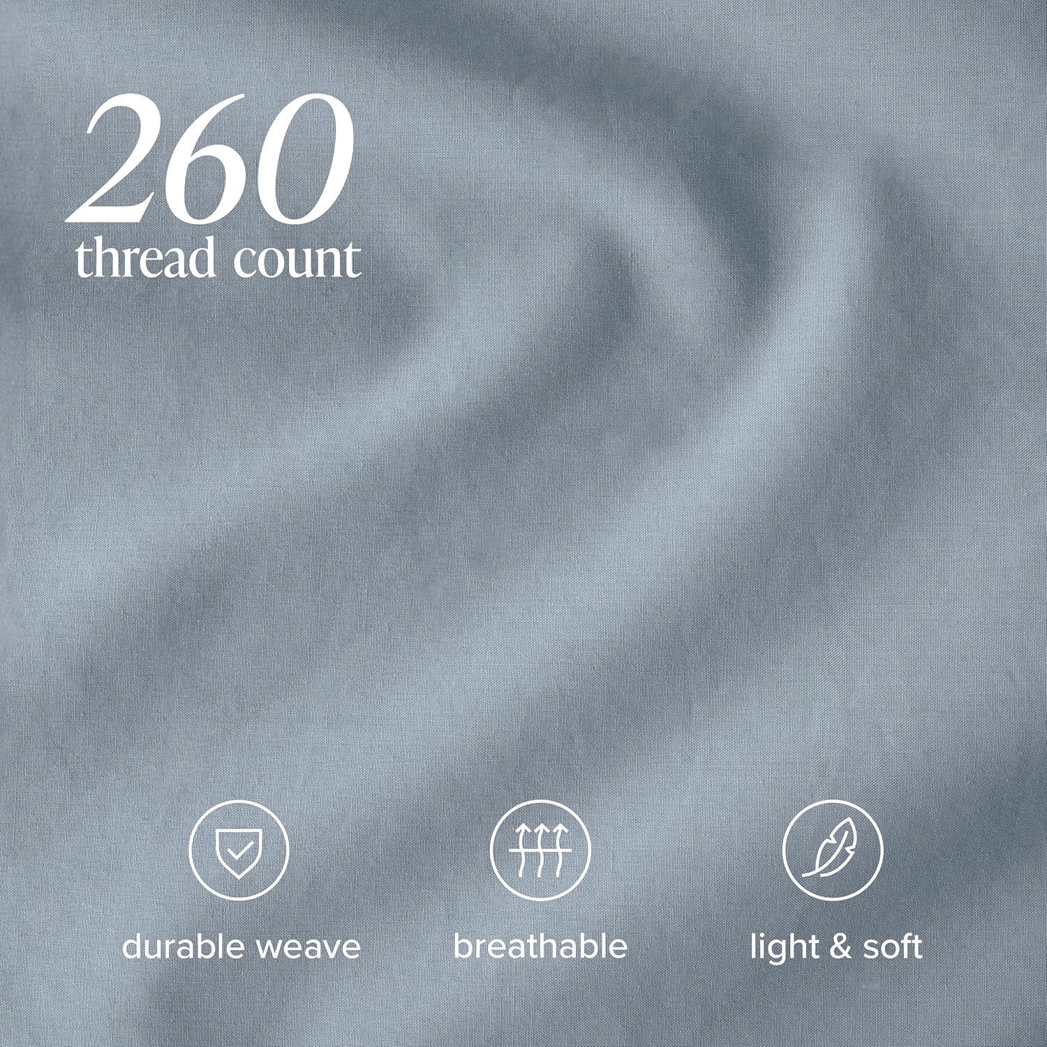 Bare Home 260 Thread Count Organic Cotton Percale Fitted Sheet