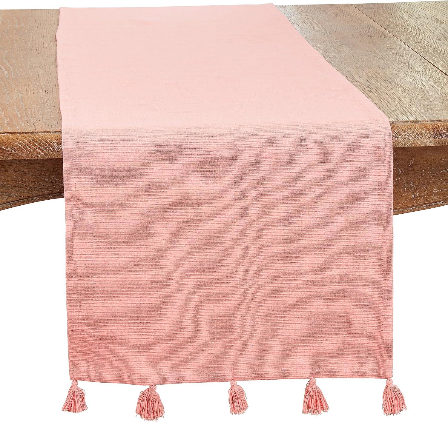 Saro Minimalist Luxe Tassel Table Runner