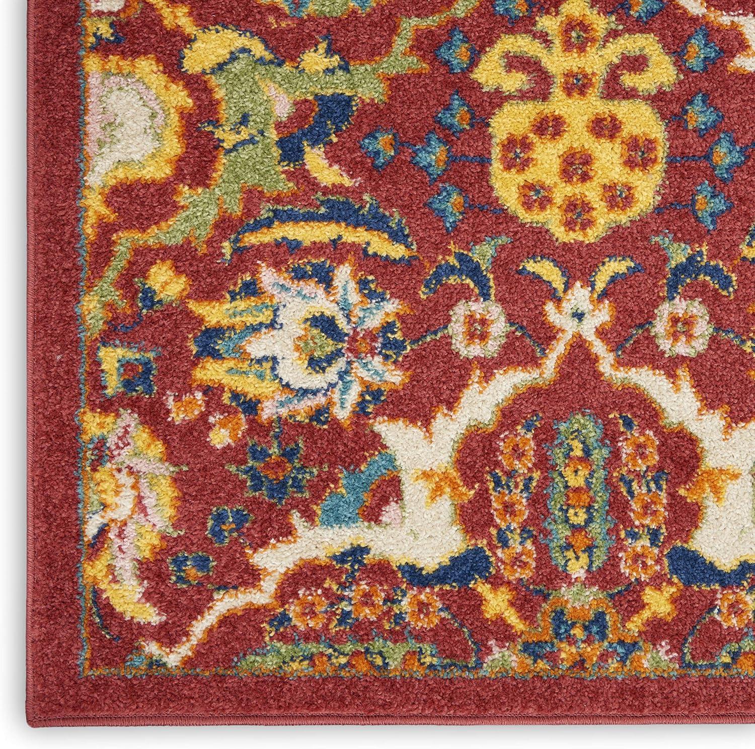 Nourison Allur Boho Indoor Area Rug Red Multicolor 2'3" x 7'6"